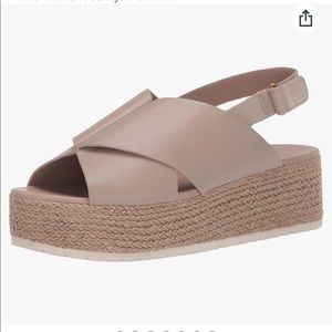 Vince “Jenaya”Leather Platform Espadrille Sandal